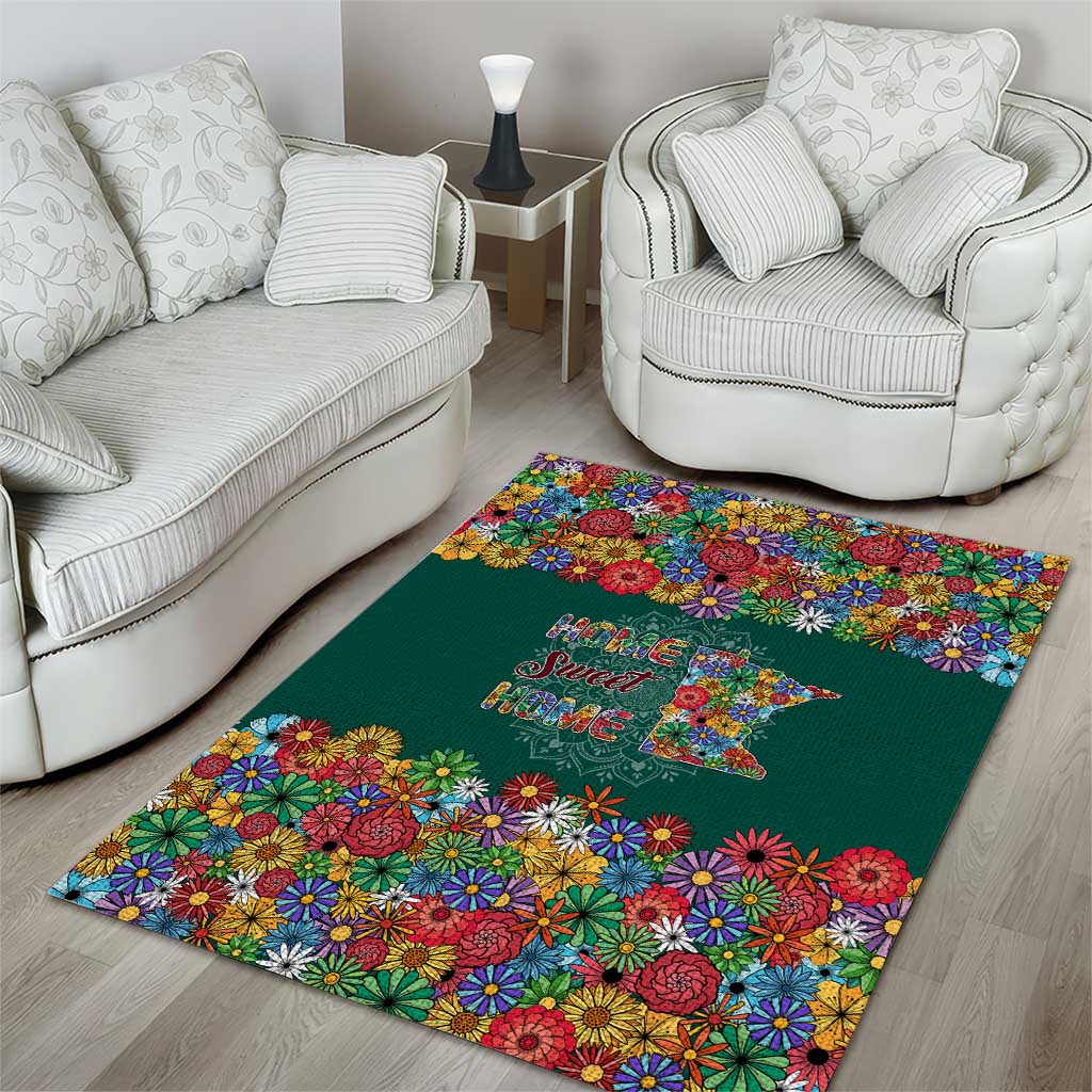 Home Sweet Home Minnesota Flower Xmas Christmas Area Rug Xmas Holiday Patterns - Wonder Print Shop