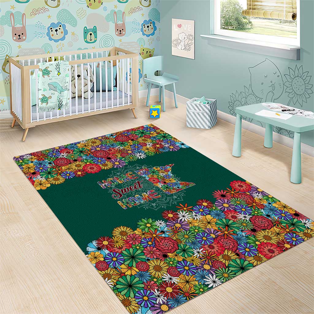 Home Sweet Home Minnesota Flower Xmas Christmas Area Rug Xmas Holiday Patterns - Wonder Print Shop