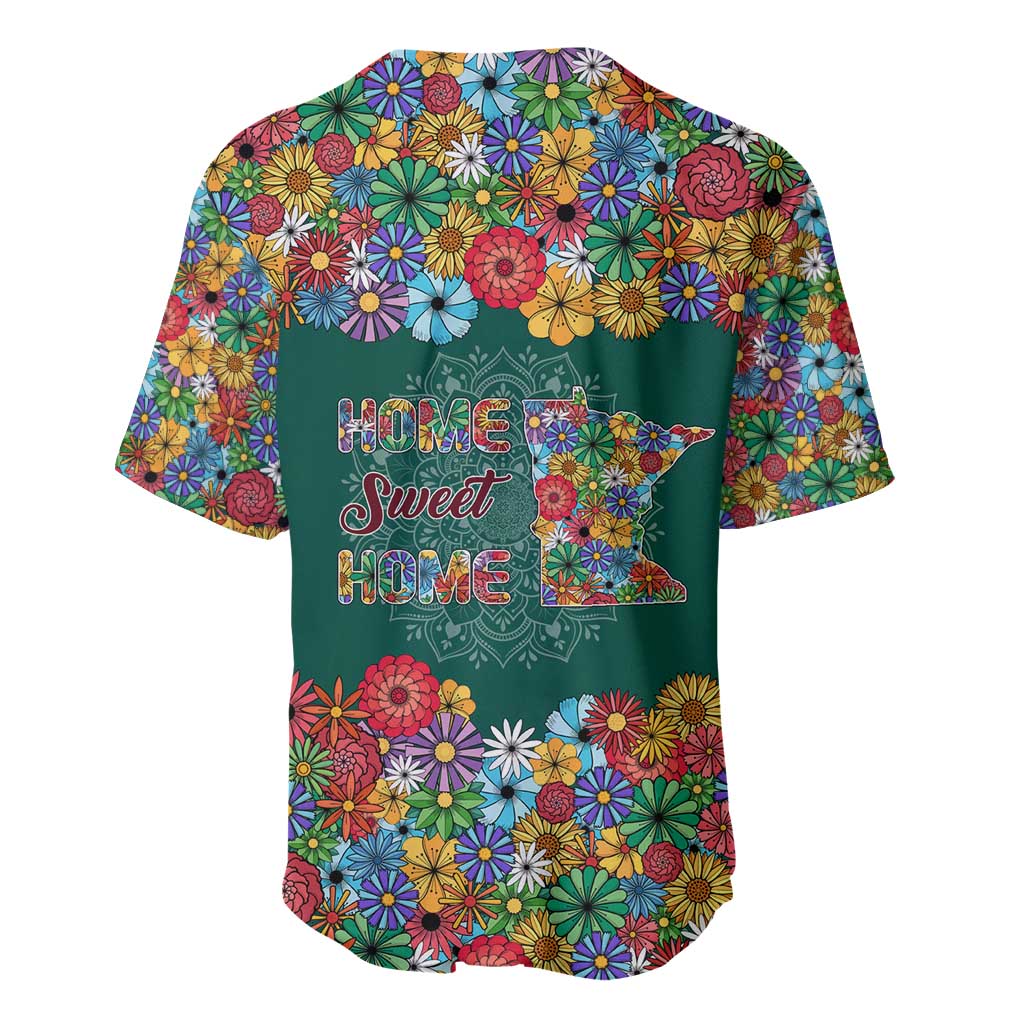 Home Sweet Home Minnesota Flower Xmas Christmas Baseball Jersey Xmas Holiday Patterns - Wonder Print Shop