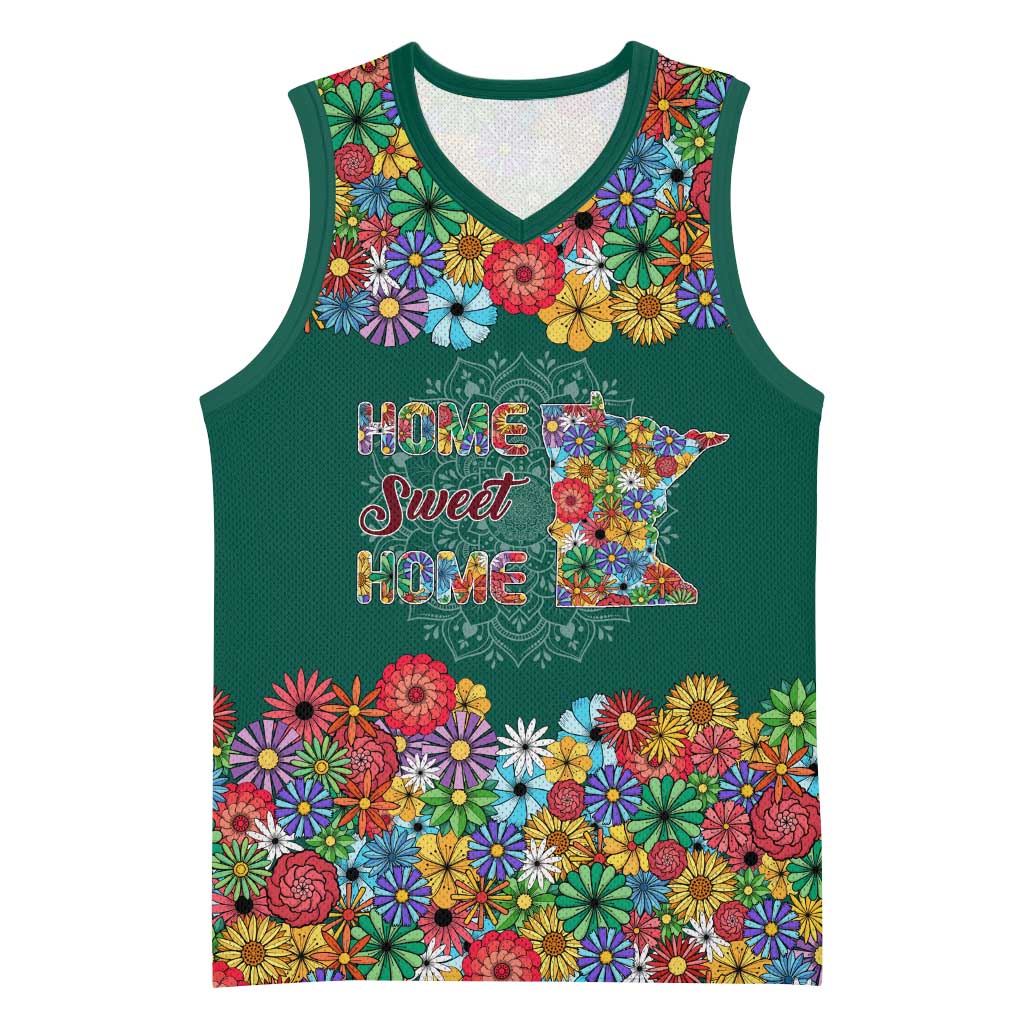 Home Sweet Home Minnesota Flower Xmas Christmas Basketball Jersey Xmas Holiday Patterns - Wonder Print Shop