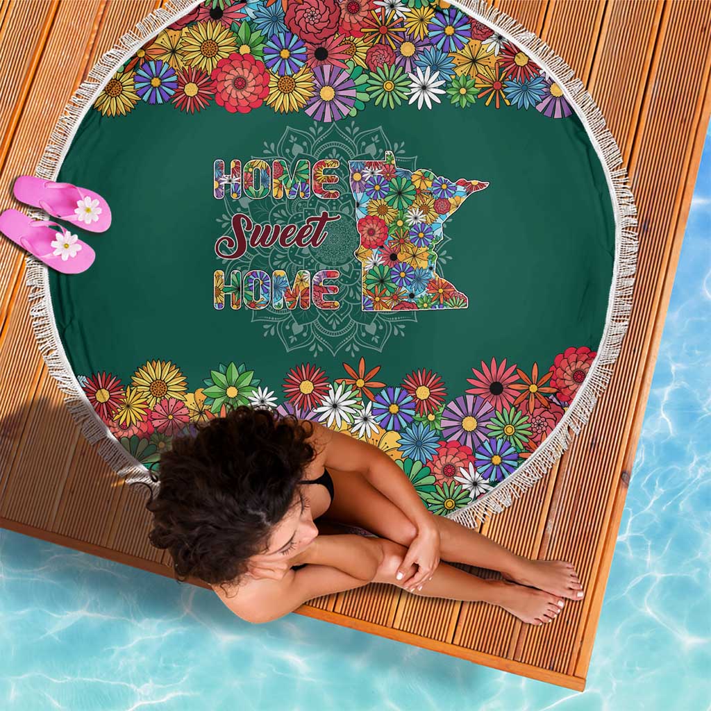 Home Sweet Home Minnesota Flower Xmas Christmas Beach Blanket Xmas Holiday Patterns - Wonder Print Shop
