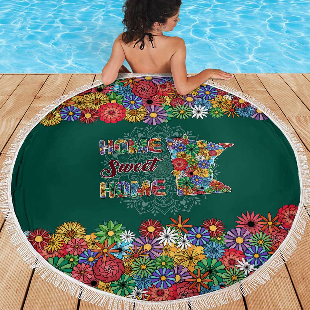 Home Sweet Home Minnesota Flower Xmas Christmas Beach Blanket Xmas Holiday Patterns - Wonder Print Shop