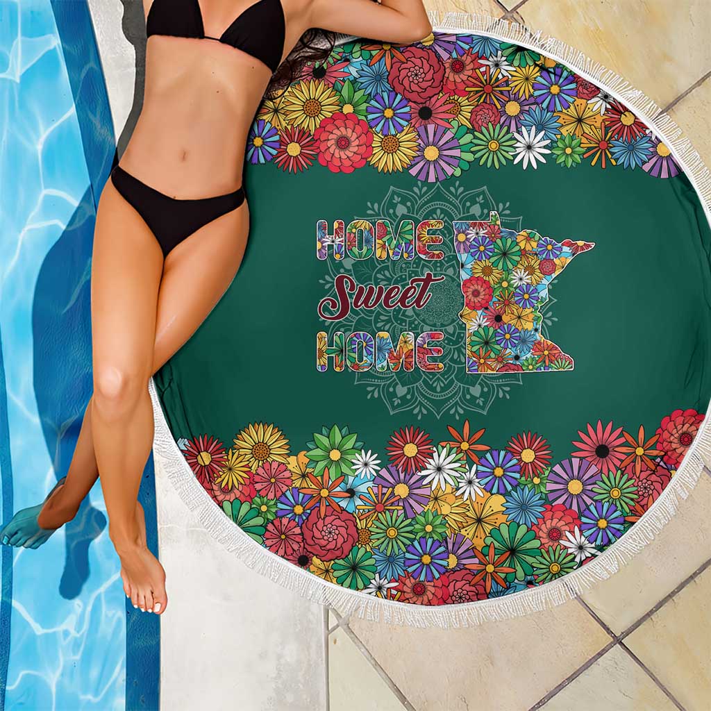 Home Sweet Home Minnesota Flower Xmas Christmas Beach Blanket Xmas Holiday Patterns - Wonder Print Shop