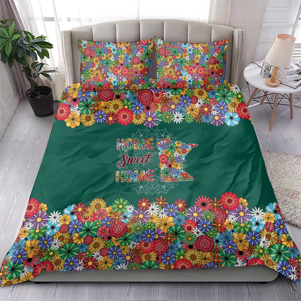 Home Sweet Home Minnesota Flower Xmas Christmas Bedding Set Xmas Holiday Patterns - Wonder Print Shop