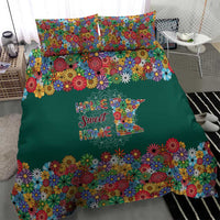 Home Sweet Home Minnesota Flower Xmas Christmas Bedding Set Xmas Holiday Patterns - Wonder Print Shop