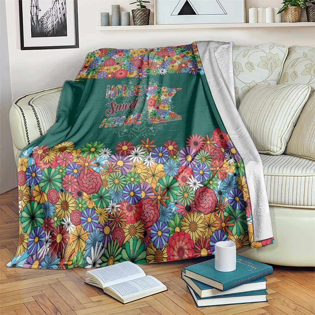 Home Sweet Home Minnesota Flower Xmas Christmas Blanket Xmas Holiday Patterns - Wonder Print Shop