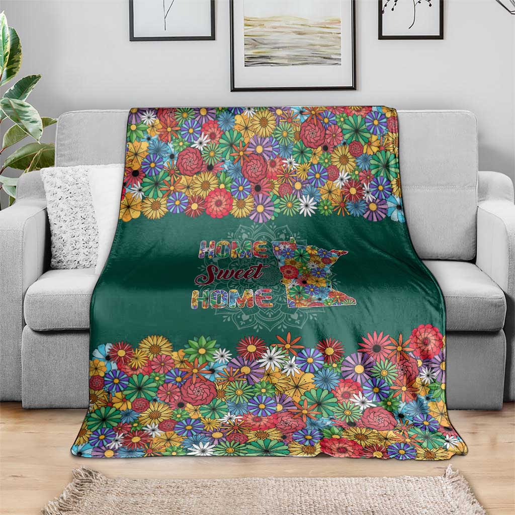 Home Sweet Home Minnesota Flower Xmas Christmas Blanket Xmas Holiday Patterns - Wonder Print Shop