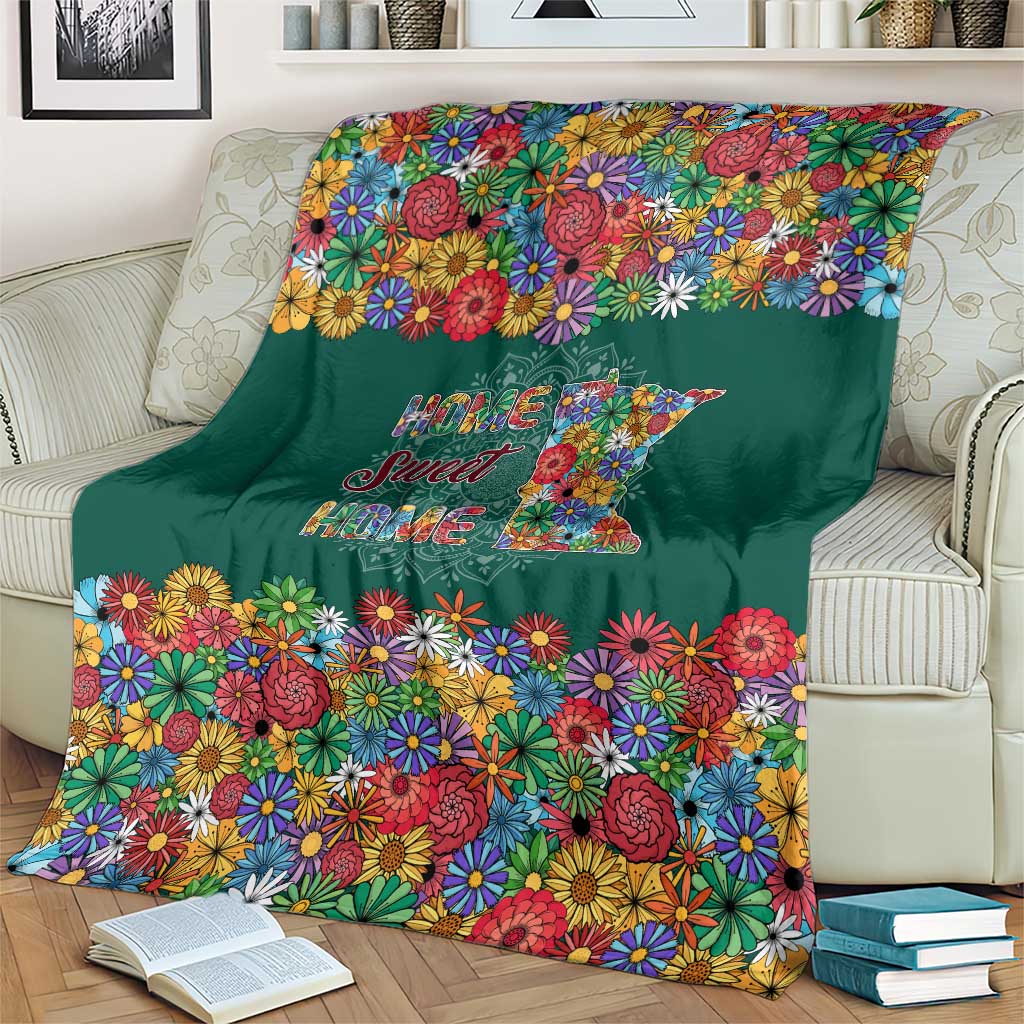 Home Sweet Home Minnesota Flower Xmas Christmas Blanket Xmas Holiday Patterns - Wonder Print Shop