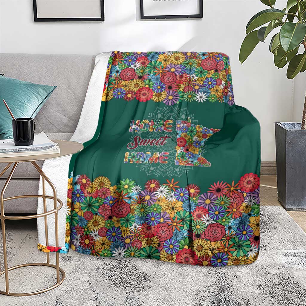 Home Sweet Home Minnesota Flower Xmas Christmas Blanket Xmas Holiday Patterns - Wonder Print Shop