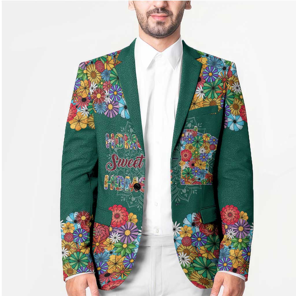 Home Sweet Home Minnesota Flower Xmas Christmas Blazer Xmas Holiday Patterns - Wonder Print Shop