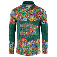 Home Sweet Home Minnesota Flower Xmas Christmas Button Sweatshirt Xmas Holiday Patterns - Wonder Print Shop