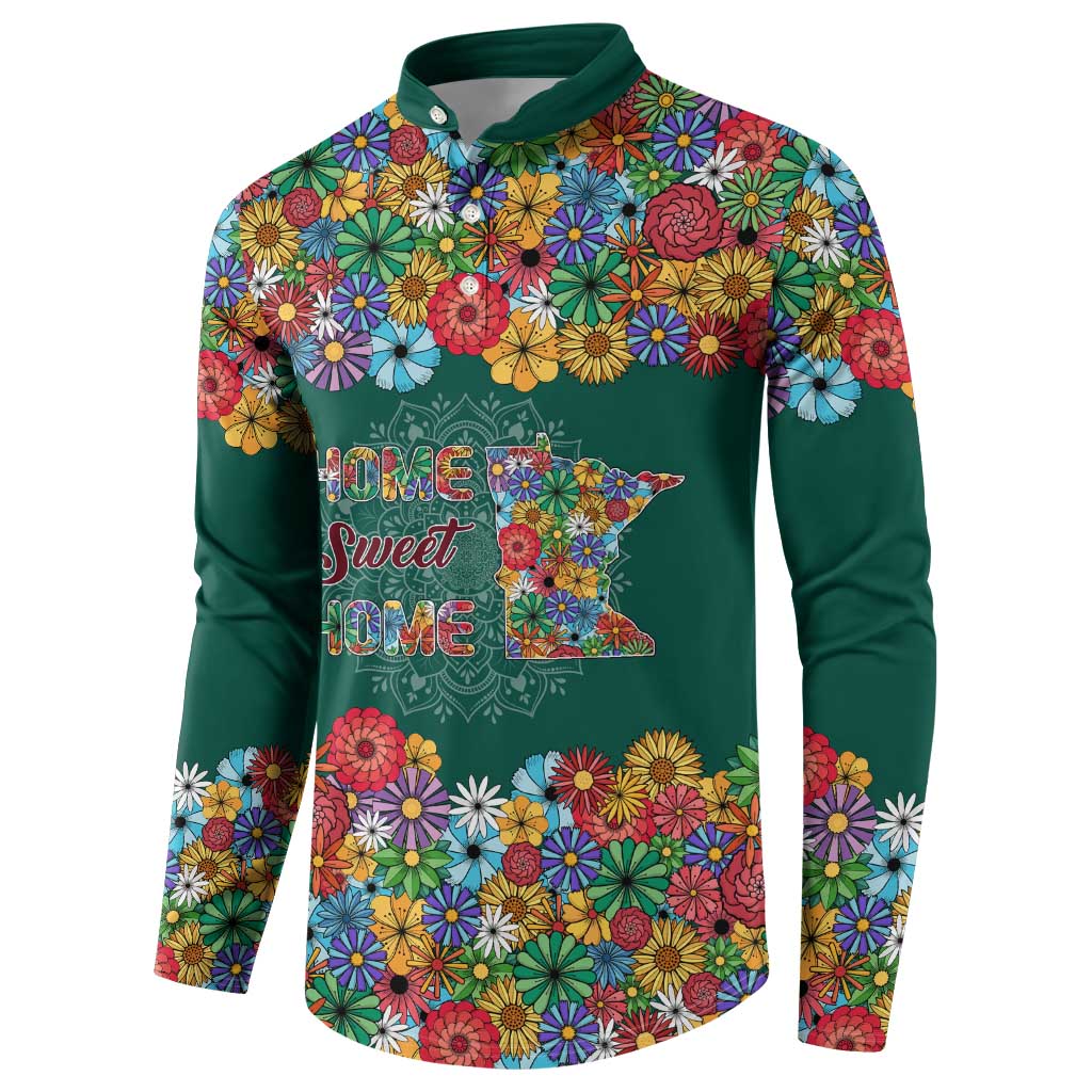 Home Sweet Home Minnesota Flower Xmas Christmas Button Sweatshirt Xmas Holiday Patterns - Wonder Print Shop
