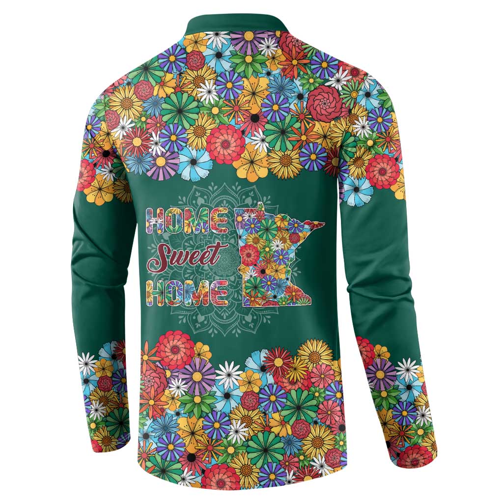 Home Sweet Home Minnesota Flower Xmas Christmas Button Sweatshirt Xmas Holiday Patterns - Wonder Print Shop