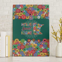 Home Sweet Home Minnesota Flower Xmas Christmas Canvas Wall Art Xmas Holiday Patterns - Wonder Print Shop