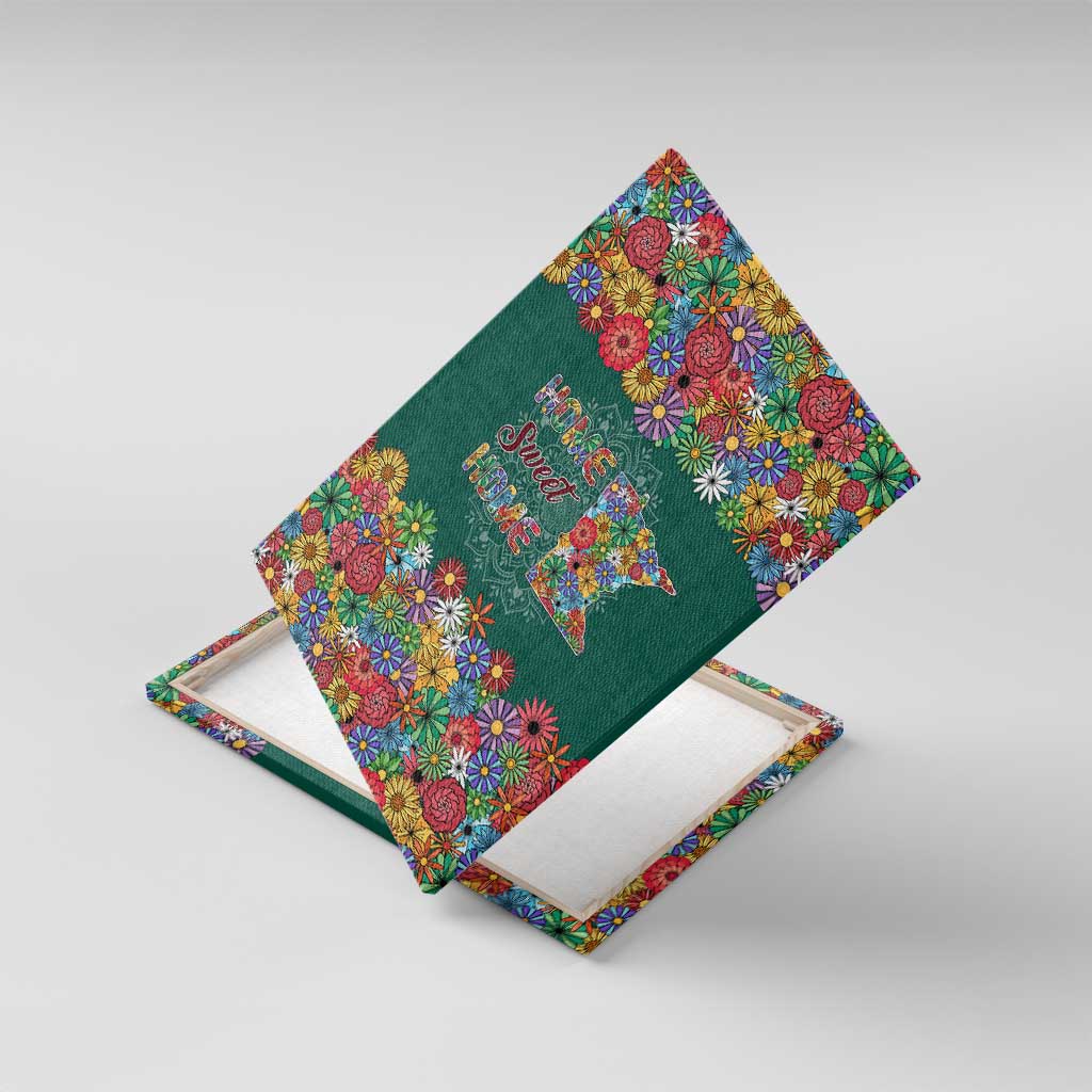 Home Sweet Home Minnesota Flower Xmas Christmas Canvas Wall Art Xmas Holiday Patterns - Wonder Print Shop