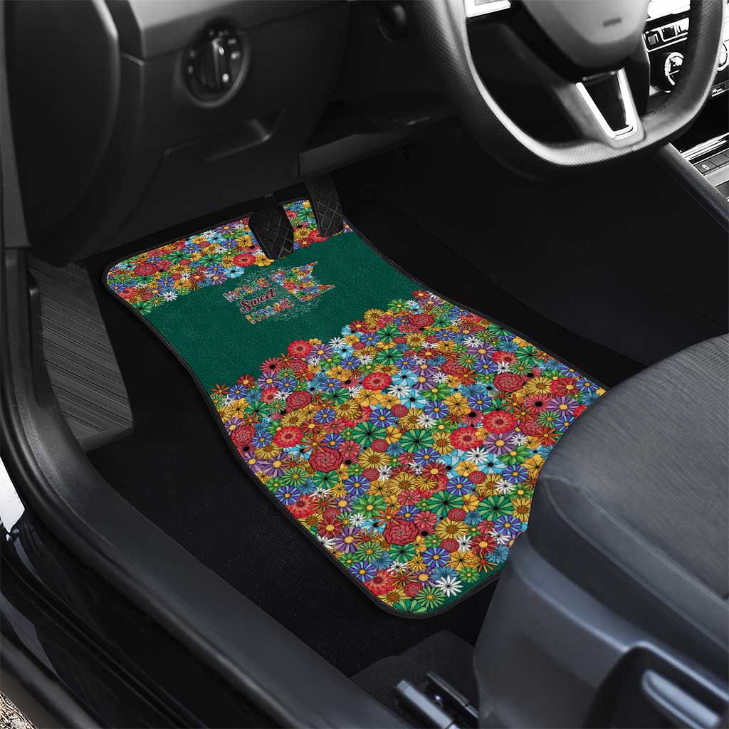 Home Sweet Home Minnesota Flower Xmas Christmas Car Mats Xmas Holiday Patterns - Wonder Print Shop