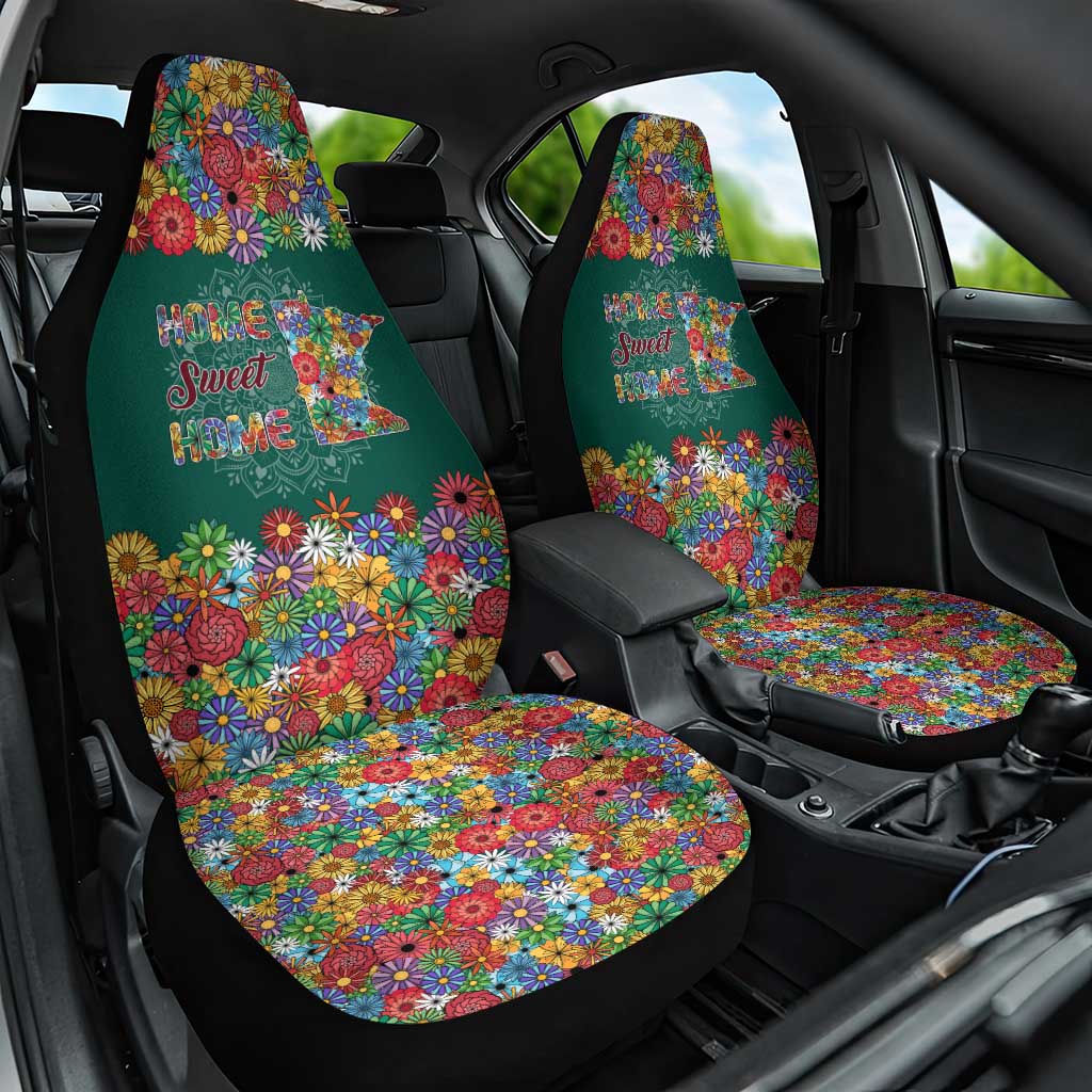 Home Sweet Home Minnesota Flower Xmas Christmas Car Seat Cover Xmas Holiday Patterns - Wonder Print Shop