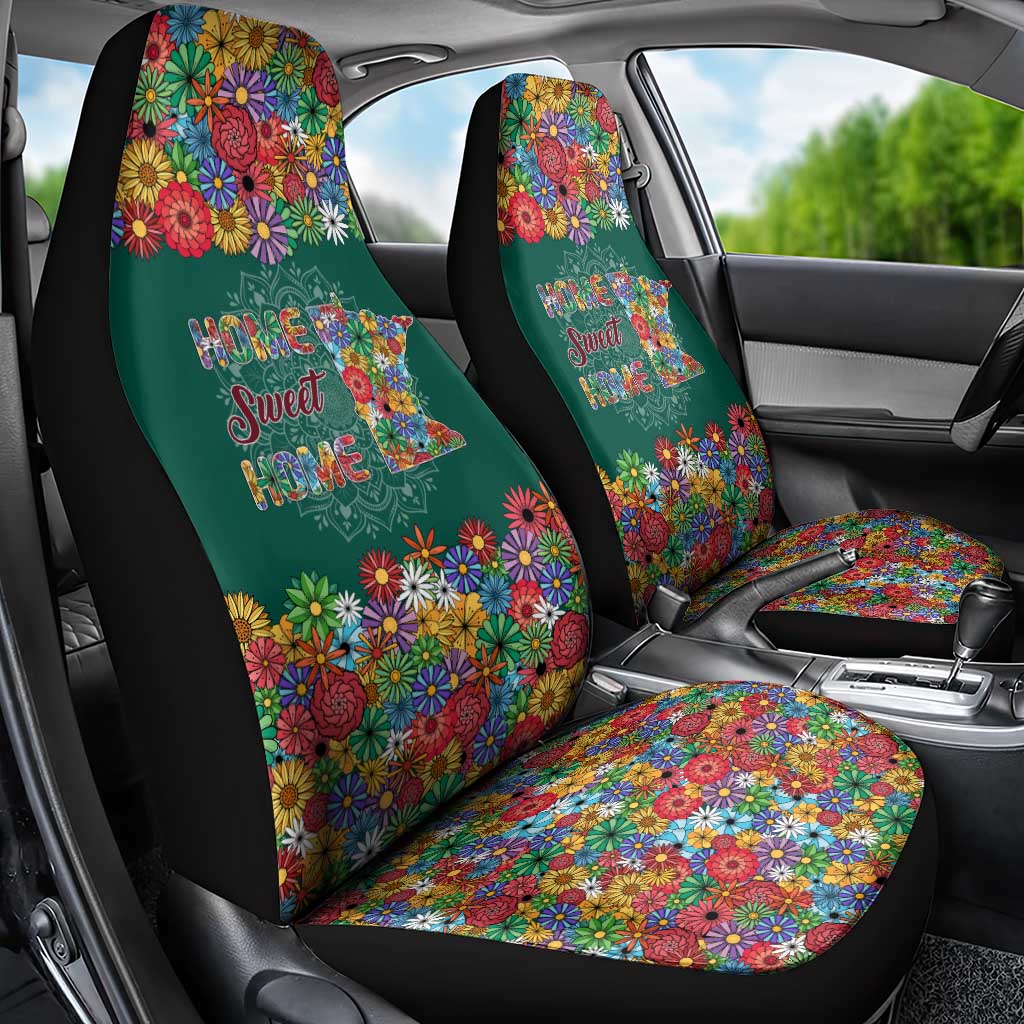 Home Sweet Home Minnesota Flower Xmas Christmas Car Seat Cover Xmas Holiday Patterns - Wonder Print Shop