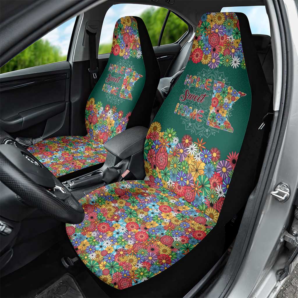 Home Sweet Home Minnesota Flower Xmas Christmas Car Seat Cover Xmas Holiday Patterns - Wonder Print Shop
