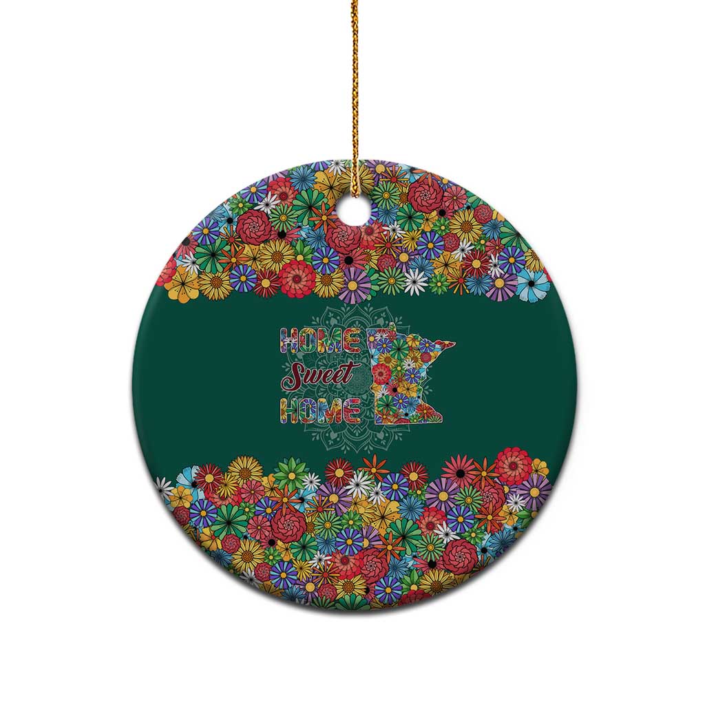 Home Sweet Home Minnesota Flower Xmas Christmas Ceramic Ornament Xmas Holiday Patterns - Wonder Print Shop