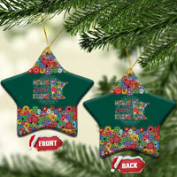 Home Sweet Home Minnesota Flower Xmas Christmas Ceramic Ornament Xmas Holiday Patterns - Wonder Print Shop