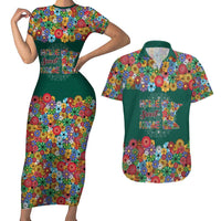 Home Sweet Home Minnesota Flower Xmas Christmas Couples Matching Short Sleeve Bodycon Dress and Hawaiian Shirt Xmas Holiday Patterns - Wonder Print Shop