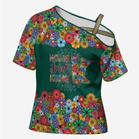 Home Sweet Home Minnesota Flower Xmas Christmas Cross Shoulder Shirt Xmas Holiday Patterns - Wonder Print Shop
