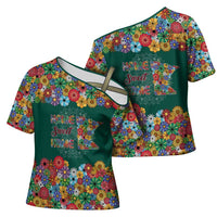 Home Sweet Home Minnesota Flower Xmas Christmas Cross Shoulder Shirt Xmas Holiday Patterns - Wonder Print Shop