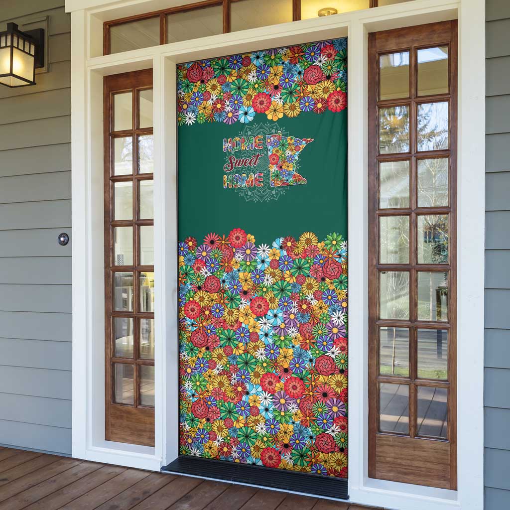 Home Sweet Home Minnesota Flower Xmas Christmas Door Cover Xmas Holiday Patterns - Wonder Print Shop