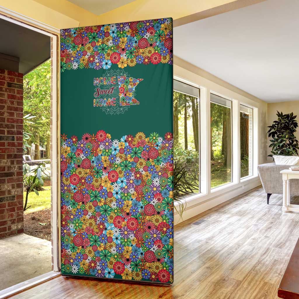 Home Sweet Home Minnesota Flower Xmas Christmas Door Cover Xmas Holiday Patterns - Wonder Print Shop