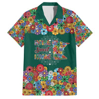 Home Sweet Home Minnesota Flower Xmas Christmas Family Matching Off The Shoulder Long Sleeve Dress and Hawaiian Shirt Xmas Holiday Patterns - Wonder Print Shop