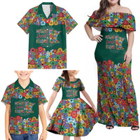 Home Sweet Home Minnesota Flower Xmas Christmas Family Matching Off Shoulder Maxi Dress and Hawaiian Shirt Xmas Holiday Patterns - Wonder Print Shop