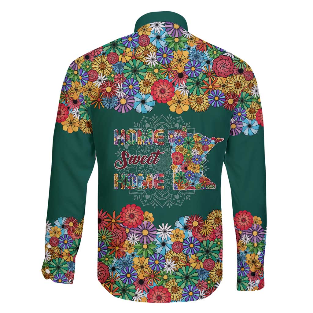 Home Sweet Home Minnesota Flower Xmas Christmas Family Matching Off Shoulder Short Dress and Hawaiian Shirt Xmas Holiday Patterns - Wonder Print Shop