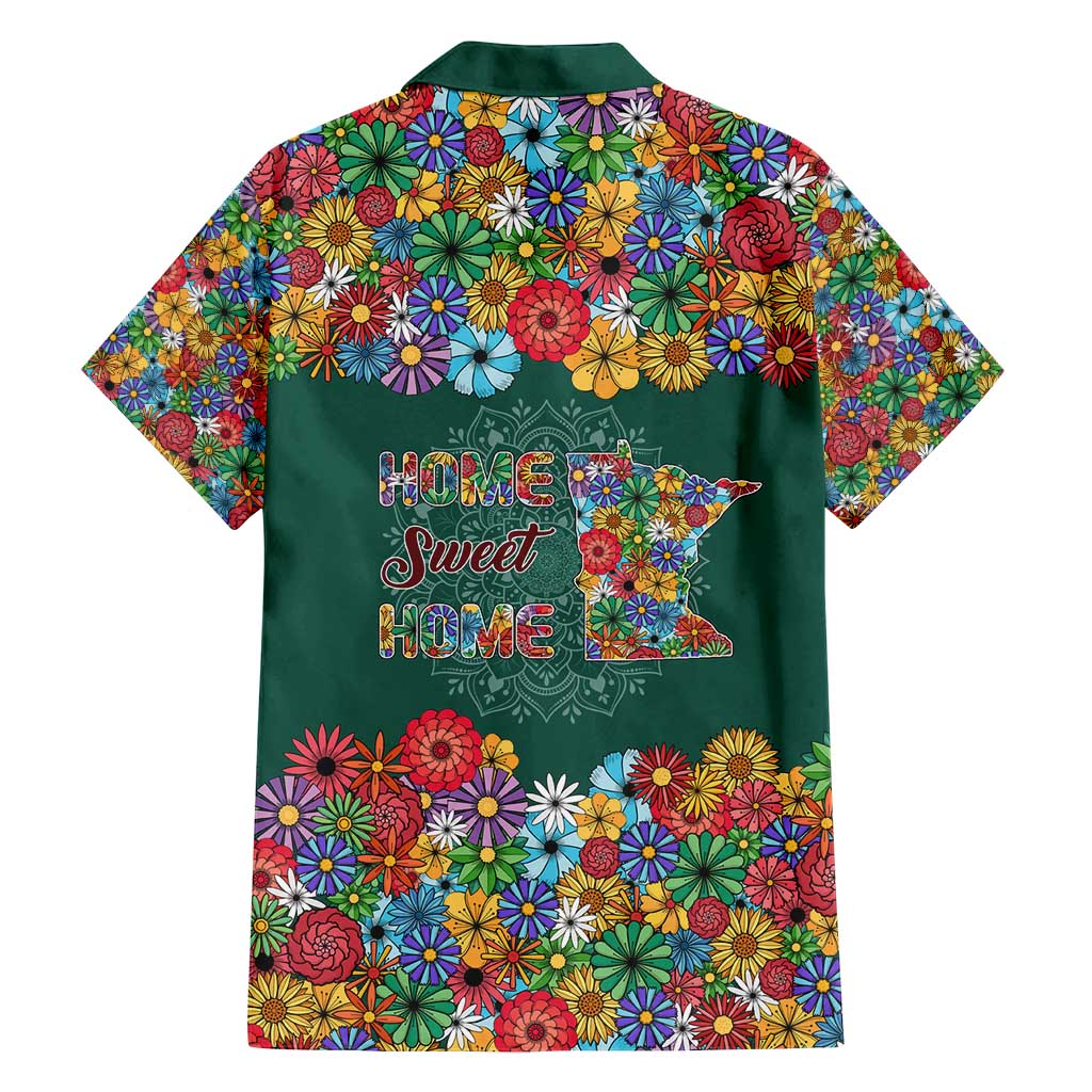 Home Sweet Home Minnesota Flower Xmas Christmas Family Matching Puletasi and Hawaiian Shirt Xmas Holiday Patterns - Wonder Print Shop