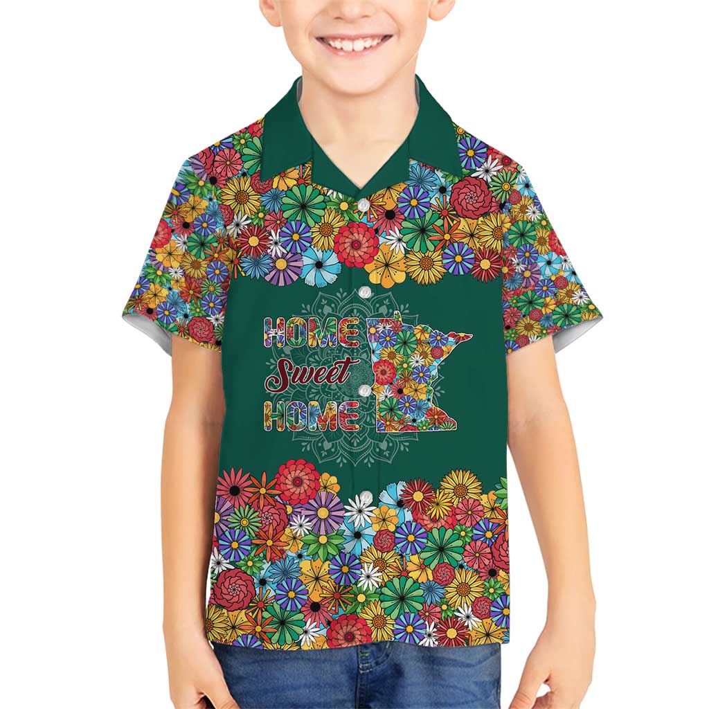 Home Sweet Home Minnesota Flower Xmas Christmas Family Matching Puletasi and Hawaiian Shirt Xmas Holiday Patterns - Wonder Print Shop