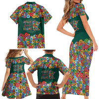 Home Sweet Home Minnesota Flower Xmas Christmas Family Matching Short Sleeve Bodycon Dress and Hawaiian Shirt Xmas Holiday Patterns - Wonder Print Shop