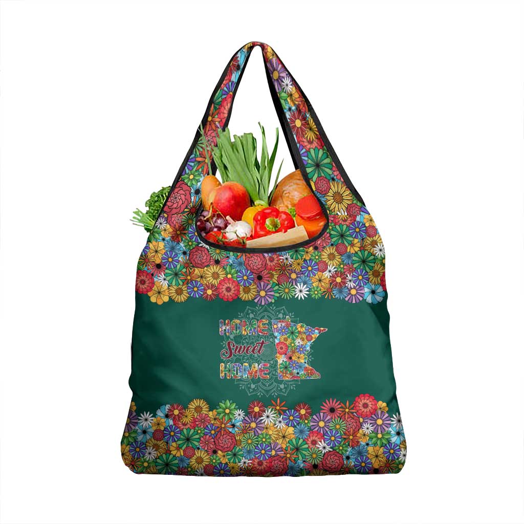 Home Sweet Home Minnesota Flower Xmas Christmas Grocery Bag Xmas Holiday Patterns - Wonder Print Shop