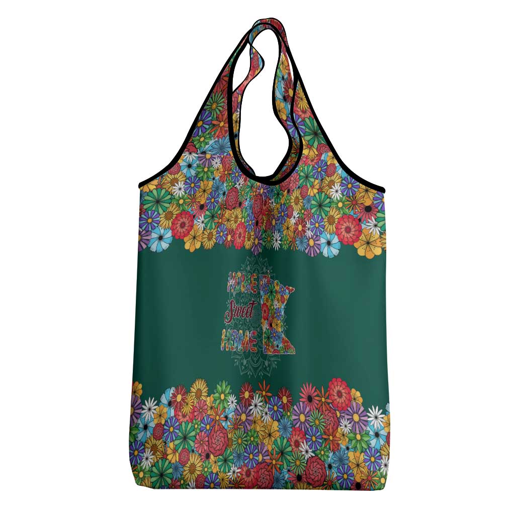 Home Sweet Home Minnesota Flower Xmas Christmas Grocery Bag Xmas Holiday Patterns - Wonder Print Shop