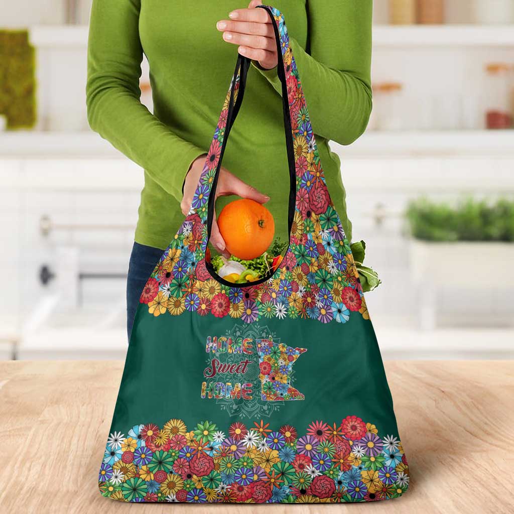 Home Sweet Home Minnesota Flower Xmas Christmas Grocery Bag Xmas Holiday Patterns - Wonder Print Shop