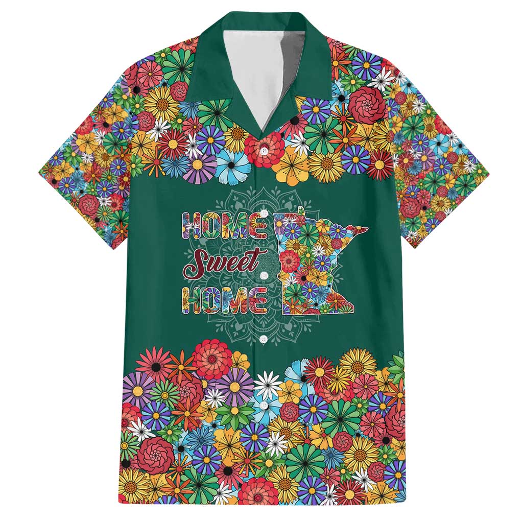 Home Sweet Home Minnesota Flower Xmas Christmas Hawaiian Shirt Xmas Holiday Patterns - Wonder Print Shop