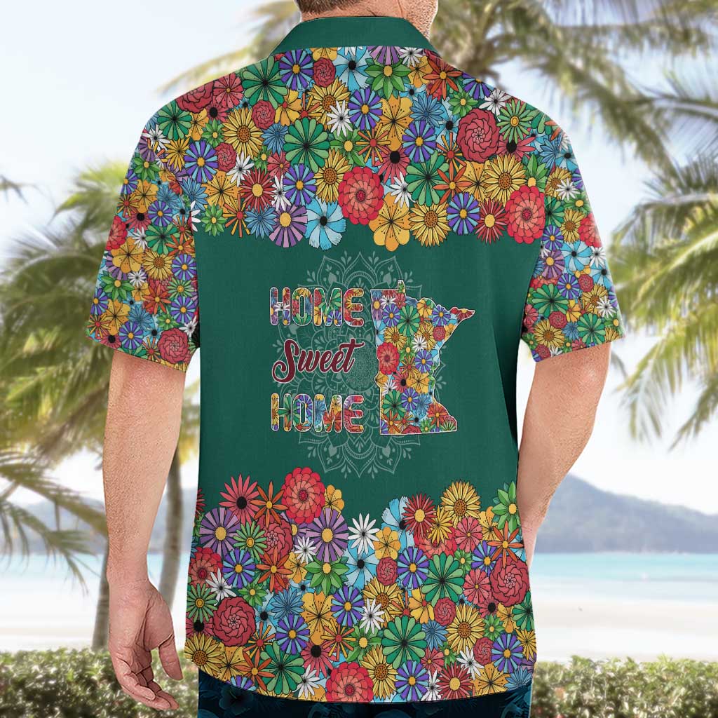 Home Sweet Home Minnesota Flower Xmas Christmas Hawaiian Shirt Xmas Holiday Patterns - Wonder Print Shop