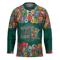 Home Sweet Home Minnesota Flower Xmas Christmas Hockey Jersey Xmas Holiday Patterns - Wonder Print Shop