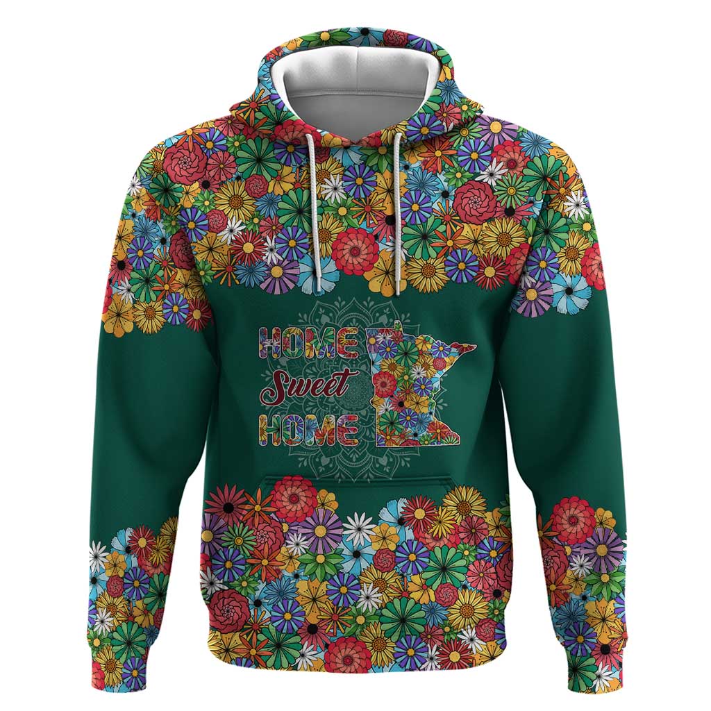 Home Sweet Home Minnesota Flower Xmas Christmas Hoodie Xmas Holiday Patterns - Wonder Print Shop