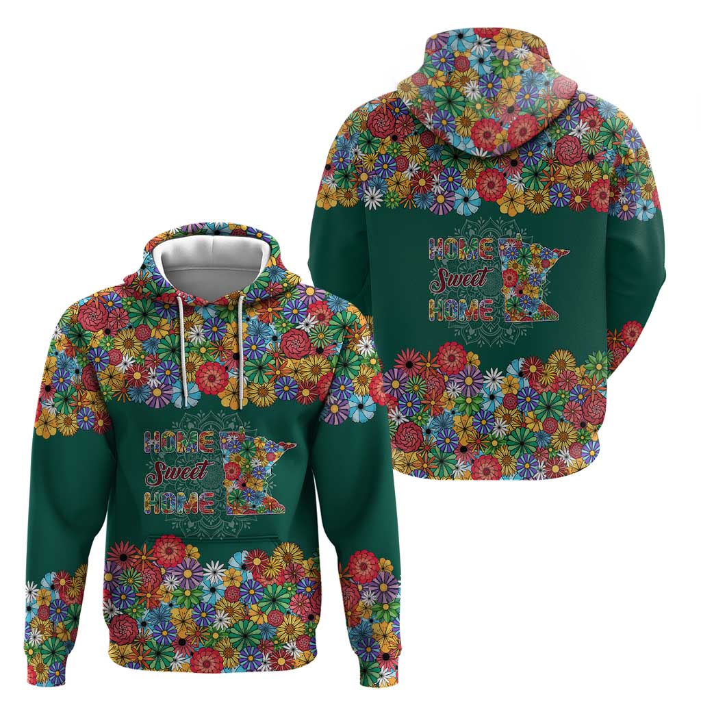 Home Sweet Home Minnesota Flower Xmas Christmas Hoodie Xmas Holiday Patterns - Wonder Print Shop