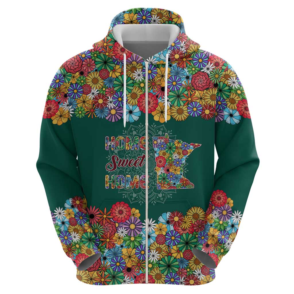 Home Sweet Home Minnesota Flower Xmas Christmas Hoodie Xmas Holiday Patterns - Wonder Print Shop