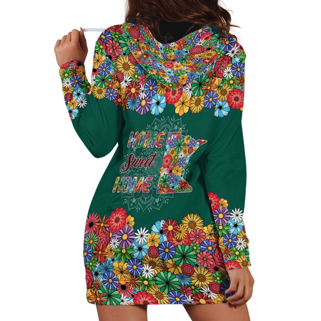 Home Sweet Home Minnesota Flower Xmas Christmas Hoodie Dress Xmas Holiday Patterns - Wonder Print Shop