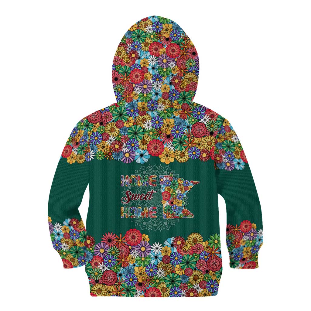 Home Sweet Home Minnesota Flower Xmas Christmas Kid Hoodie Xmas Holiday Patterns - Wonder Print Shop