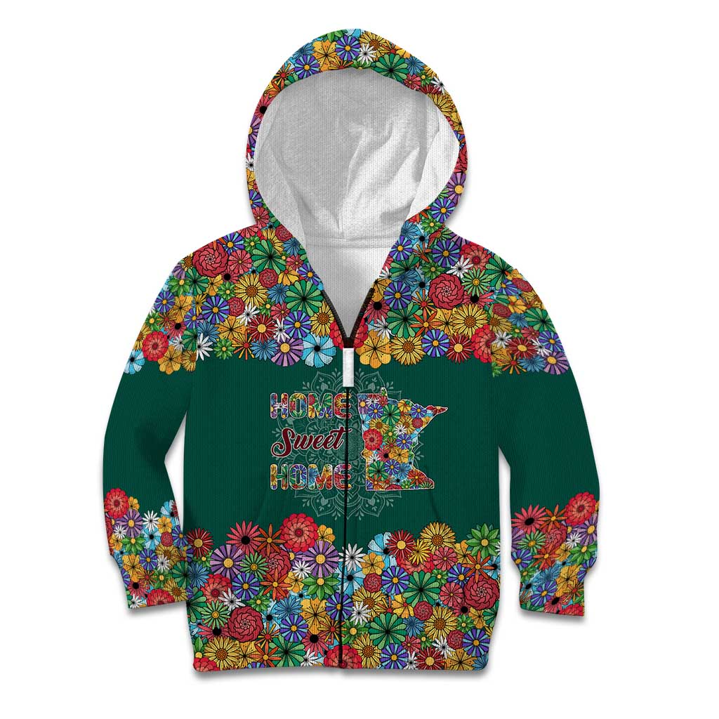 Home Sweet Home Minnesota Flower Xmas Christmas Kid Hoodie Xmas Holiday Patterns - Wonder Print Shop