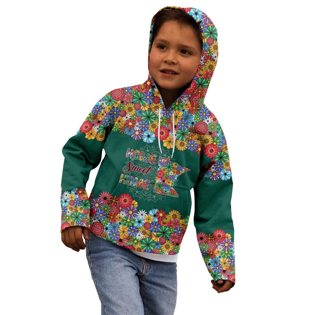 Home Sweet Home Minnesota Flower Xmas Christmas Kid Hoodie Xmas Holiday Patterns - Wonder Print Shop