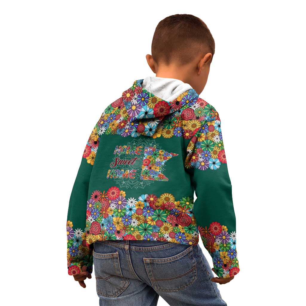 Home Sweet Home Minnesota Flower Xmas Christmas Kid Hoodie Xmas Holiday Patterns - Wonder Print Shop